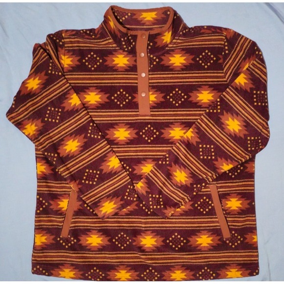 Duluth Pack Other - Duluth Trading Pullover Men XL Aztec Navajo Snap Fleece Sweatshirt Sweater